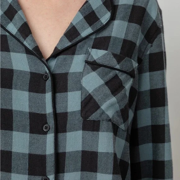 NWT Rails Kellen Pajama set in Dusty Teal Check - Picture 4 of 5